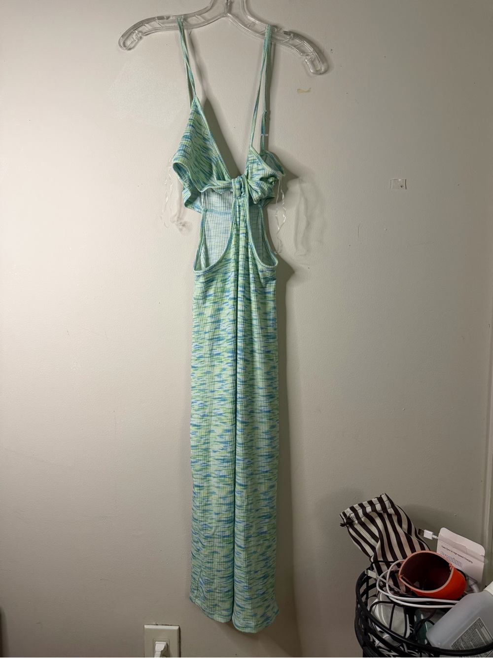 Sleeveless Knit Dress in Mint & Aqua